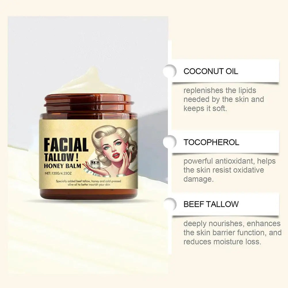 Whipped Beef Tallow And Honey Balm Moisturizing Face Cream